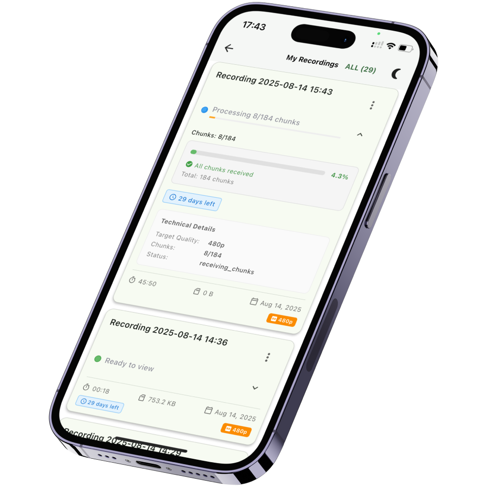 Billincam Mobile App - Video-Enhanced Time Tracking Interface